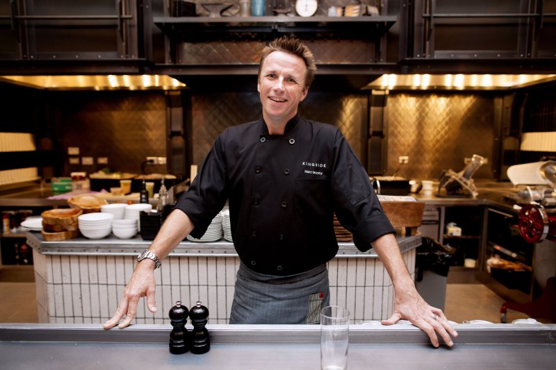 Chef Marc Murphy poses in a kitchen of his new restaurant, Kingside, in New York, NY on Oct. 17, 2013. The American food restaurant, located on W. 57th, is set to open Oct. 28.