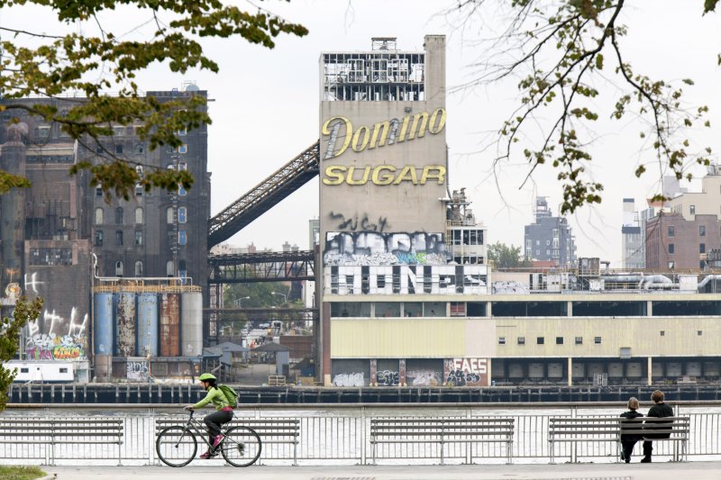 This is the former Domino Sugar refinery on the East River, seen from East River Park in Manhattan, in New York, NY on Oct. 16, 2013. Activists are hoping to derail plans for a $1.3-billion high-rise development on the site.