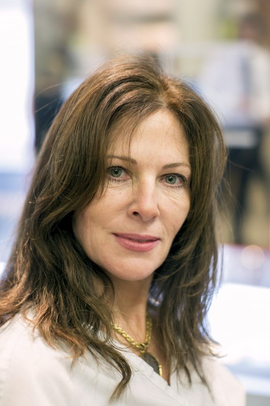 This is a pre-blowdry portrait of Laura Jean Mallon at Julien Farel Salon on Madison Ave in New York, NY on Jan. 16, 2014. Mallon had gotten a haircut recently and returned to Farel for a blow dry. She first met Farel in 1992 and has had her hair cut by him for the past six or seven years. 

CREDIT: Brian Harkin for The Wall Street Journal
SALON